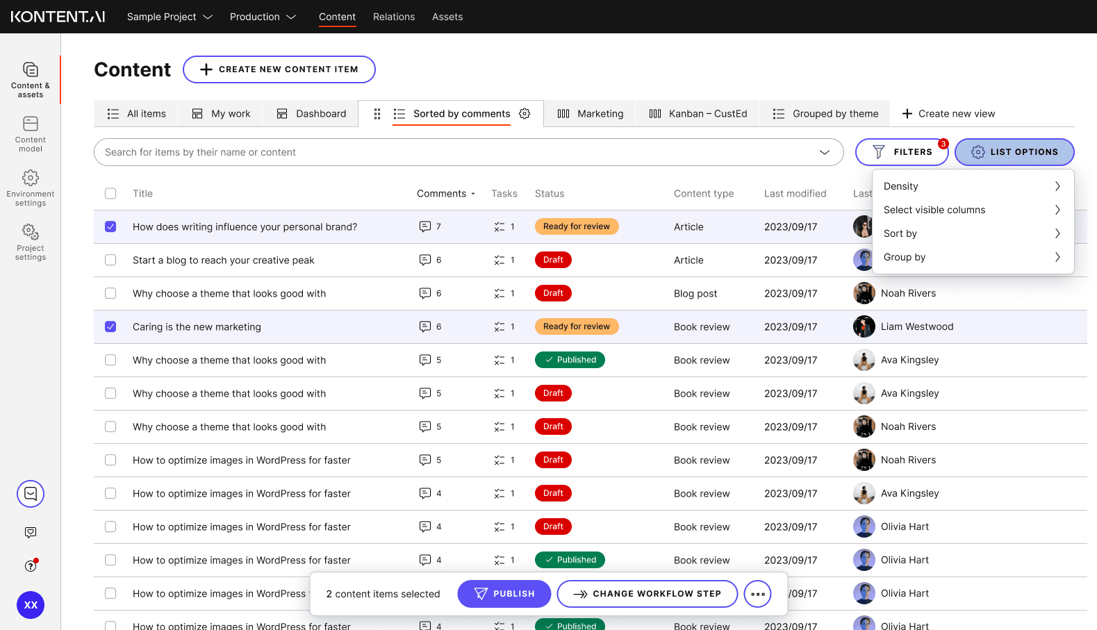 Content Inventory Improvements