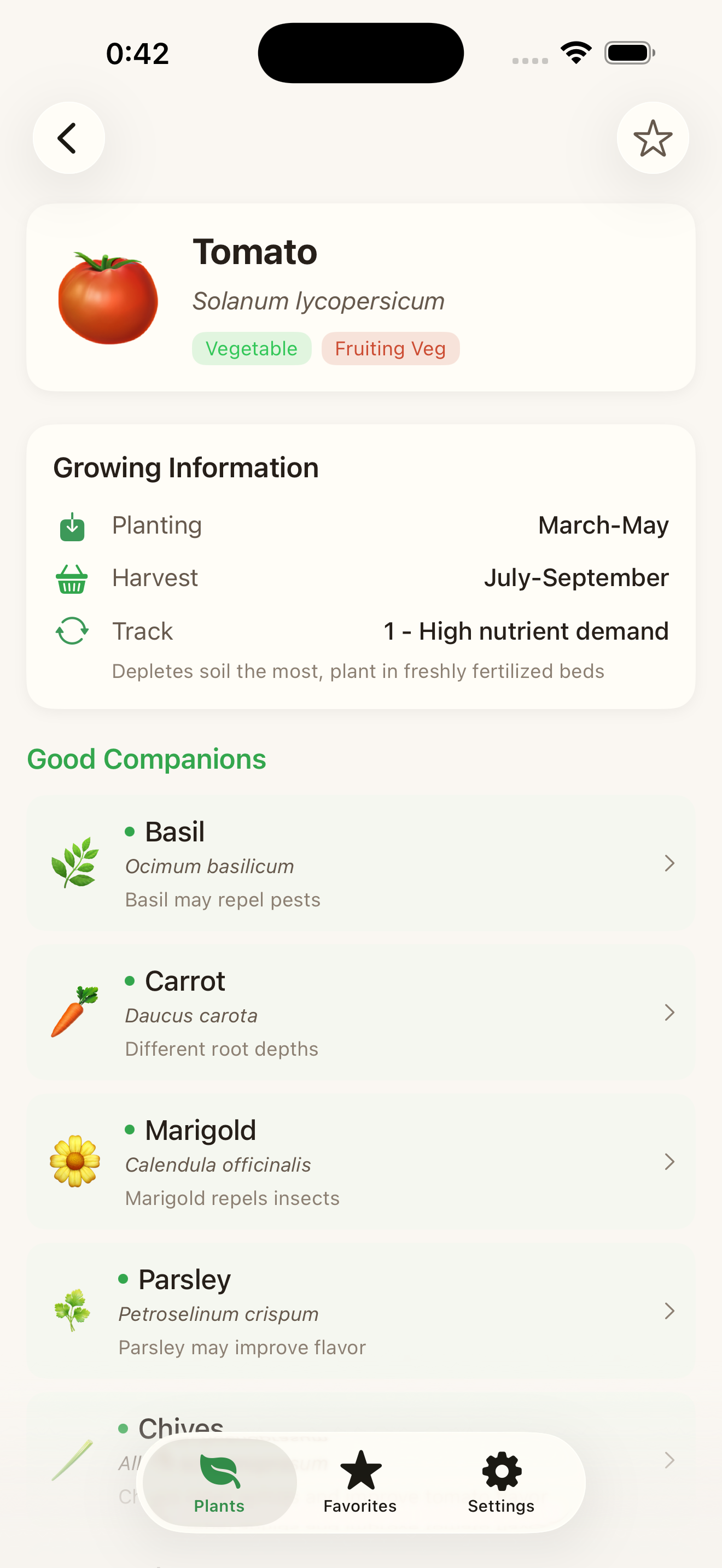 Plant detail with companions